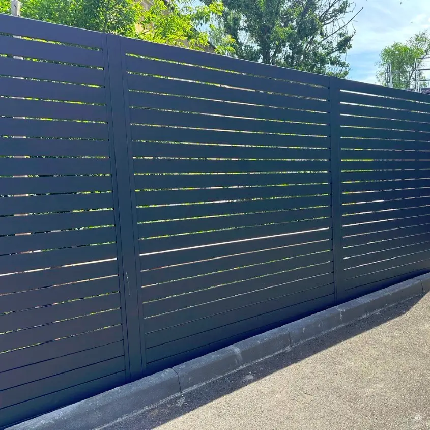 Фото 2 забор ранчо металлопланкен RAL 7024 МАТТЕ Серый Графит