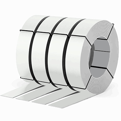 Штрипс лента стальная 0.45мм полиэстер RAL 9003 Белый ширина 113-1250мм