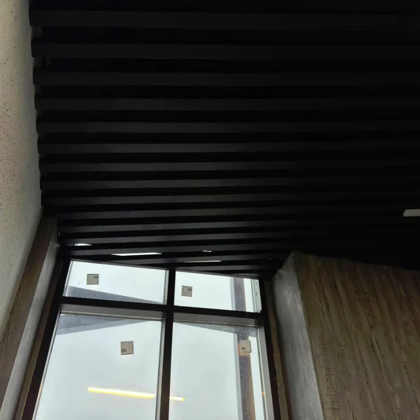 Фото 11 Стальная рейка на потолке RAL9005 МАТТЕ Черный матовый