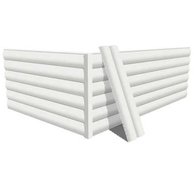 Фото сайдинга металлического (металлосайдинга) Блок-Хаус под бревно RAL9003 Белый для фасада дома